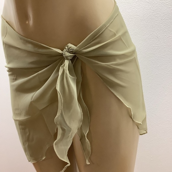 Zuliana Earth Tones Chic Sheer Sarong Wrap Skirt Bundle Of 2 New - Picture 6 of 7